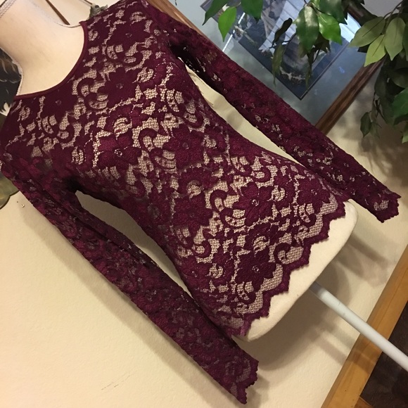 Karen Kane Tops - Karen Kane long sleeve lace stretch top NWOT S